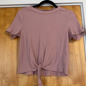 Shein front tie shirt